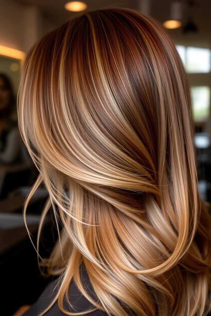 Beige Blonde on Brown Hair