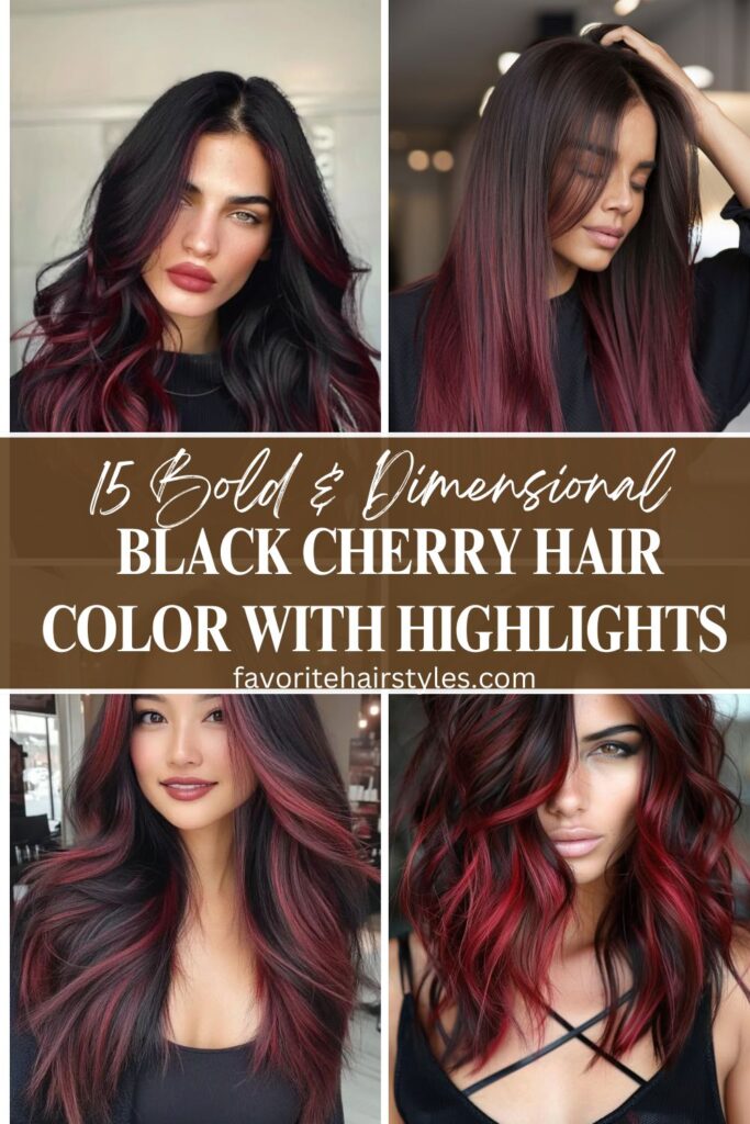 Black Cherry Hair Color With Highlights
