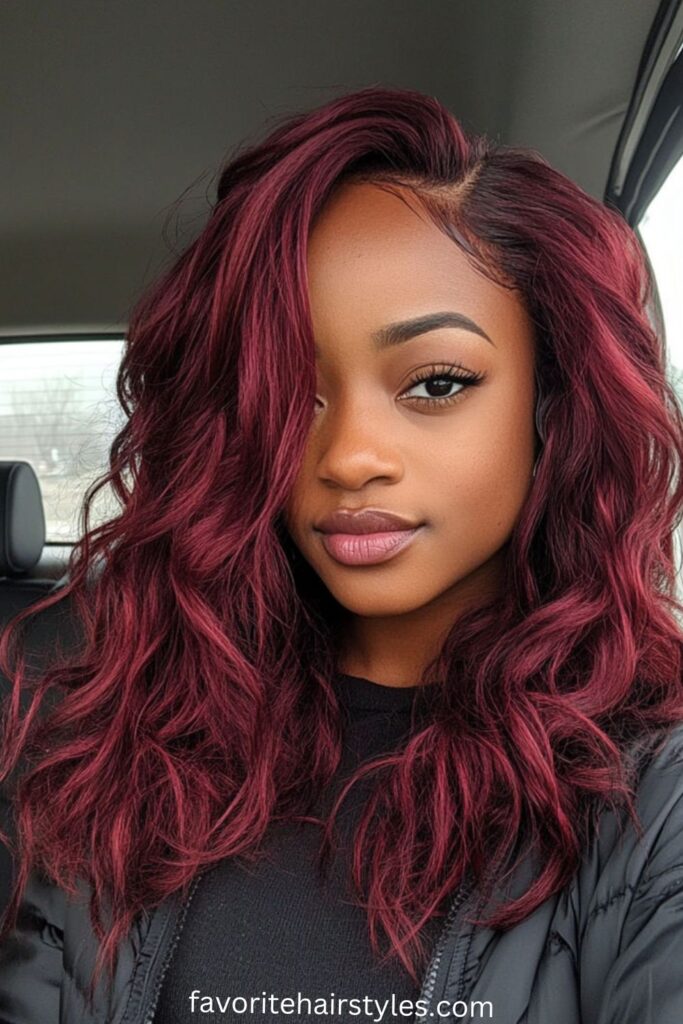 Black Cherry Hair with Glossy Finish
