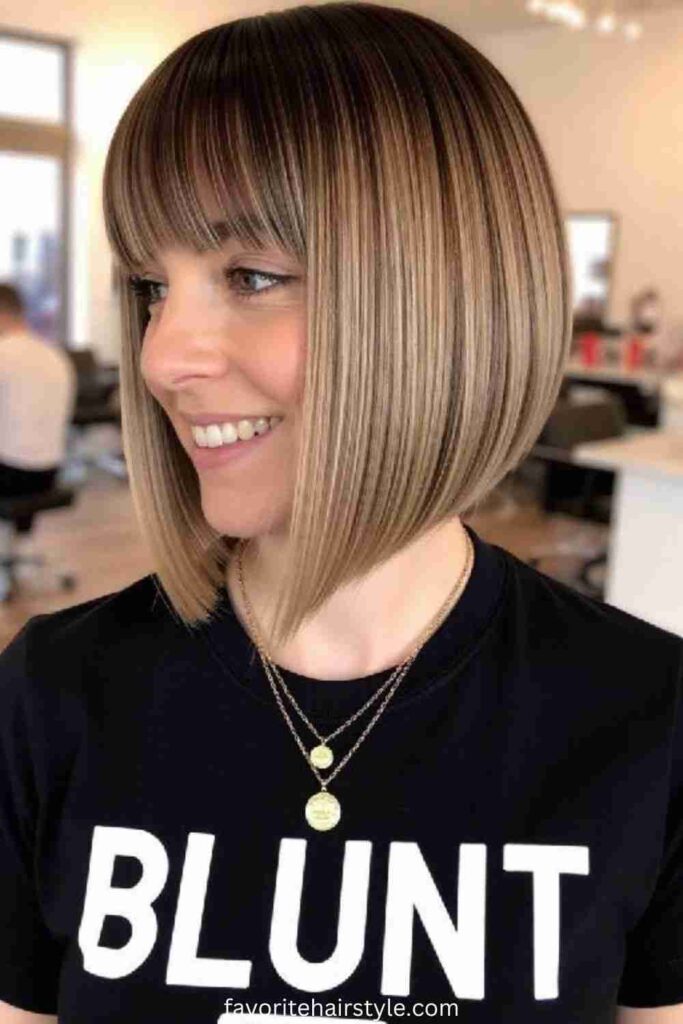 Blunt Cut Dirty Blonde Bob