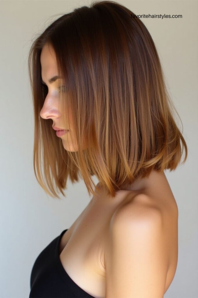 Blunt Cut with Caramel Shine