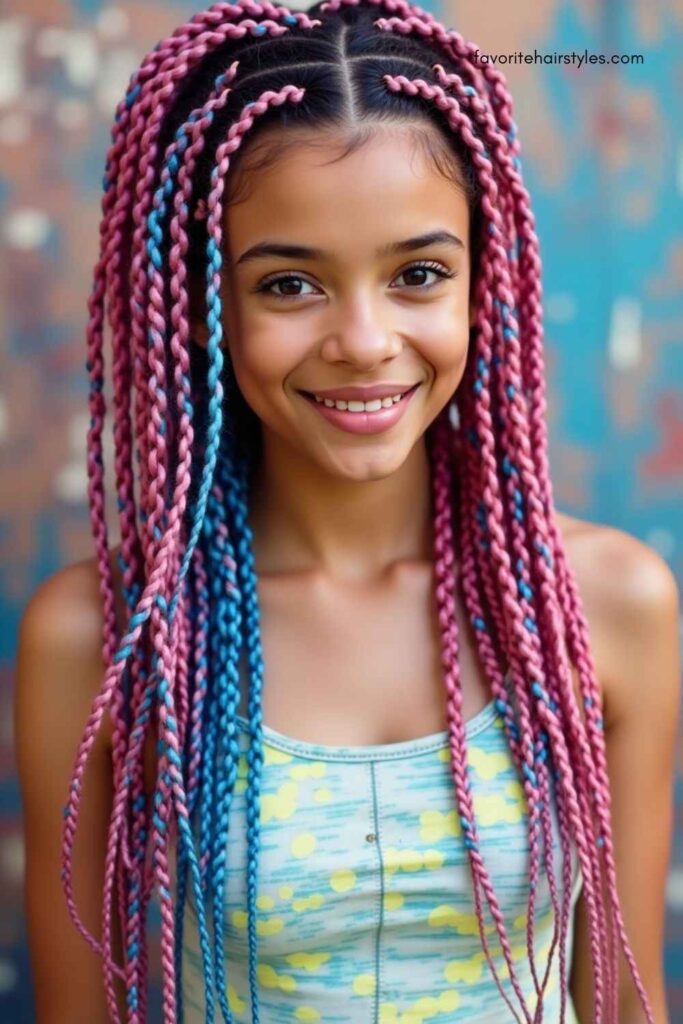 Braided Faux Locs with Color