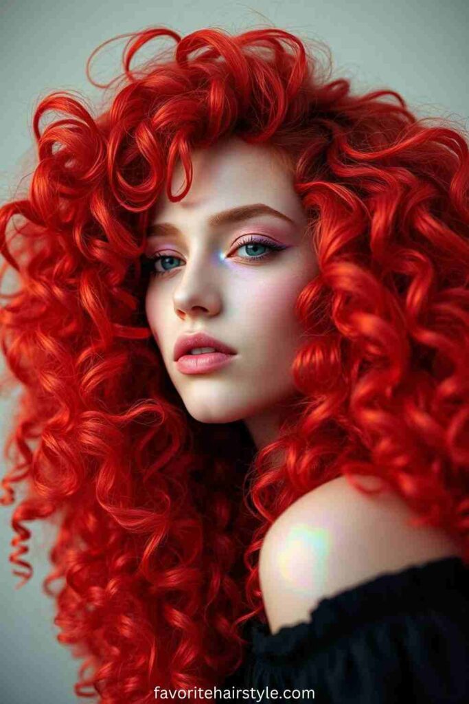 Bright Cherry Red Curls