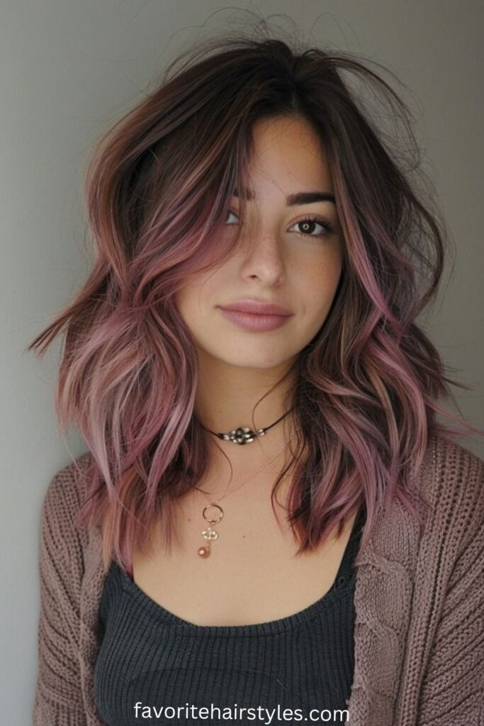 Bubblegum Pink Wolf Cut with Bangs