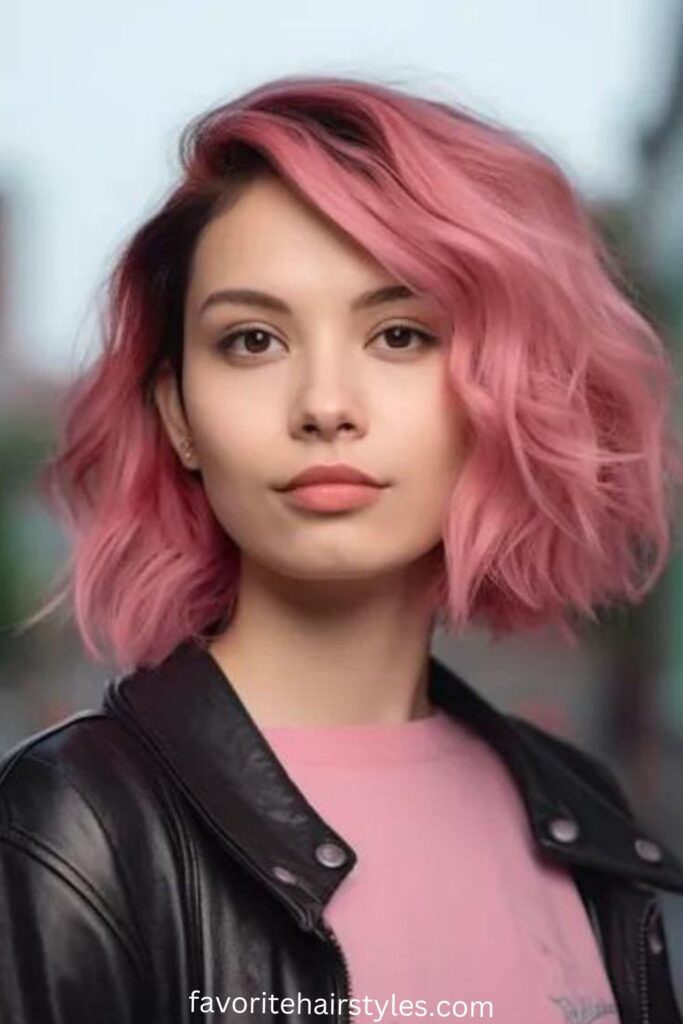 Bubblegum Pink Wolf Cut with Layered Waves