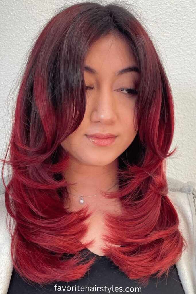 Burgundy Cherry with Face-Framing Layers