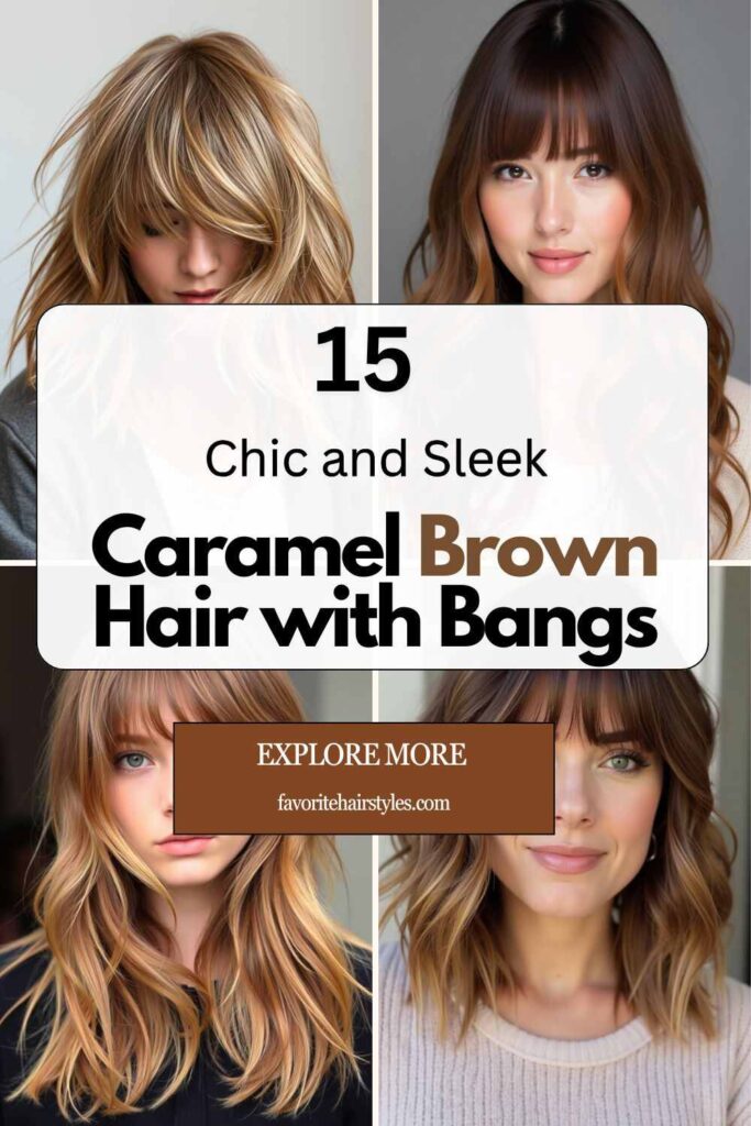 Caramel Brown Hair with Bangs