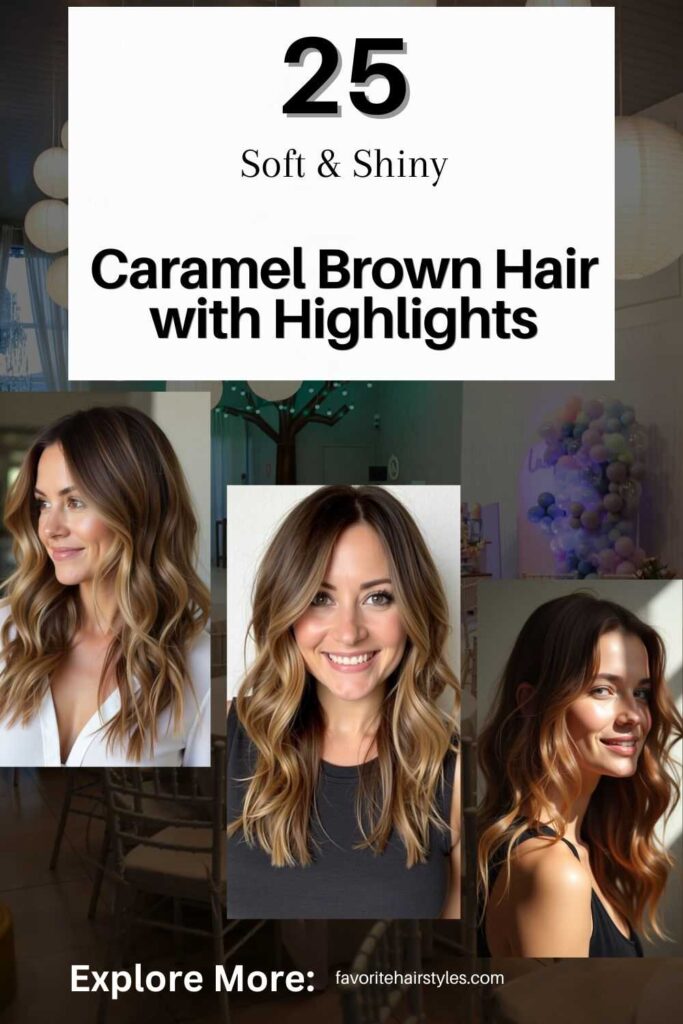 Caramel Brown Hair with Highlights
