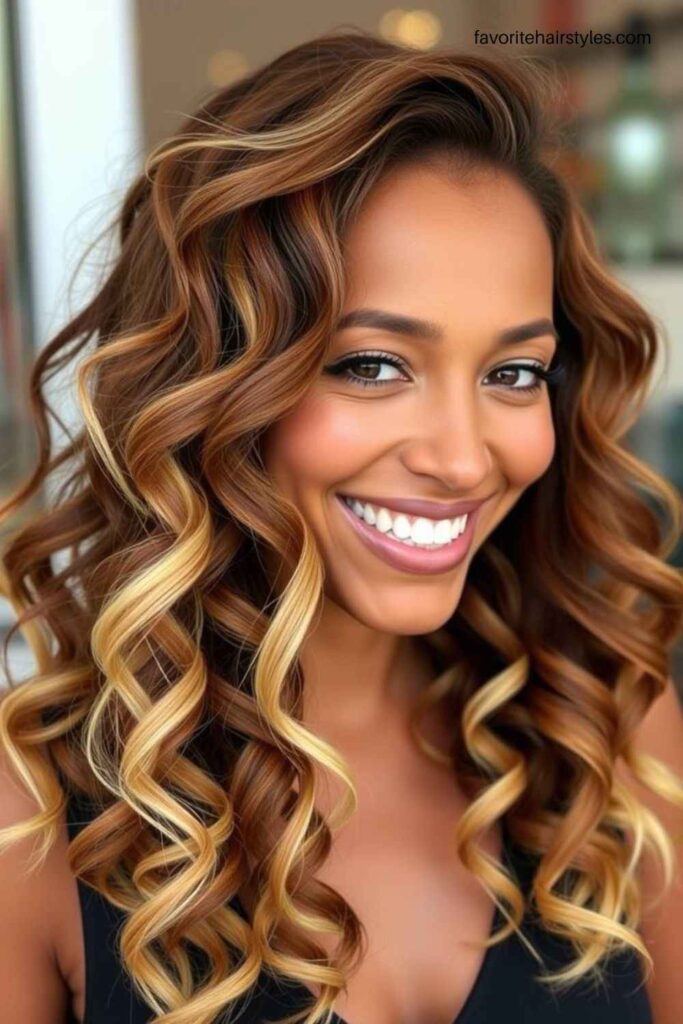 Caramel Brown with Blonde Tips