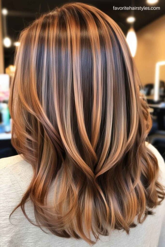 Caramel Brown with Lowlights
