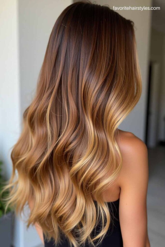 Caramel Ombre on Long Hair
