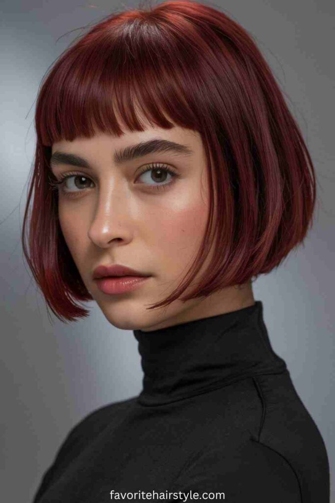 Cherry Red Pixie Cut