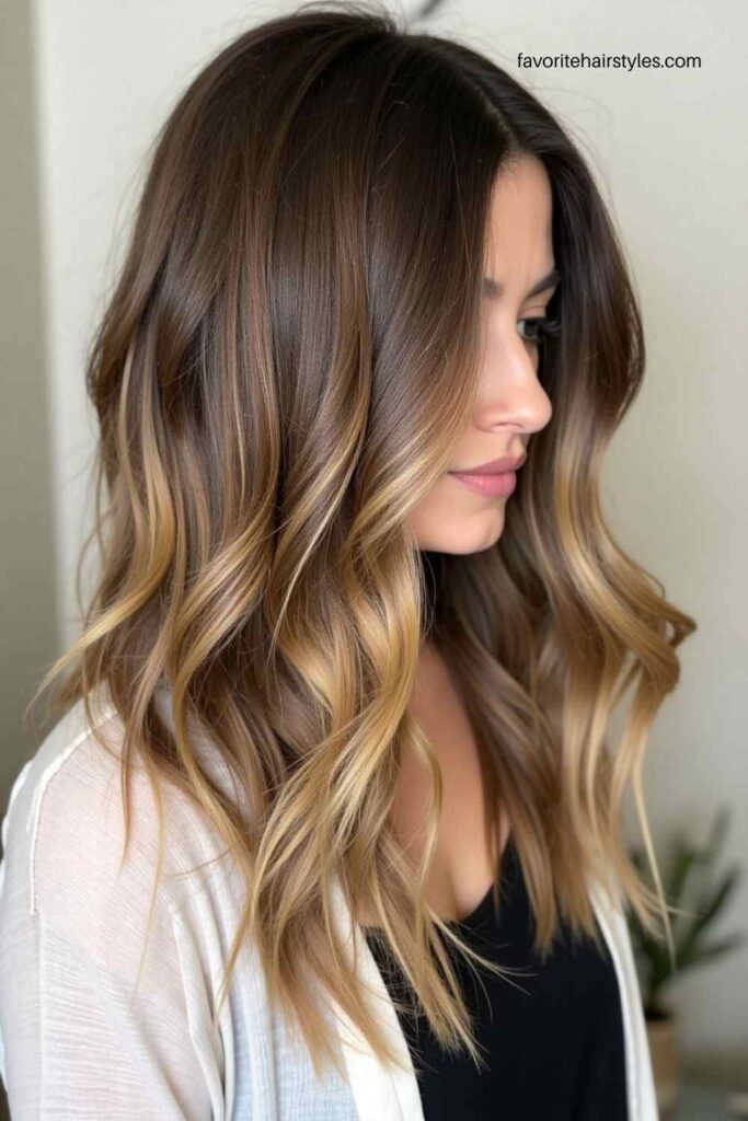 Choppy Layers with Caramel Brown Highlights