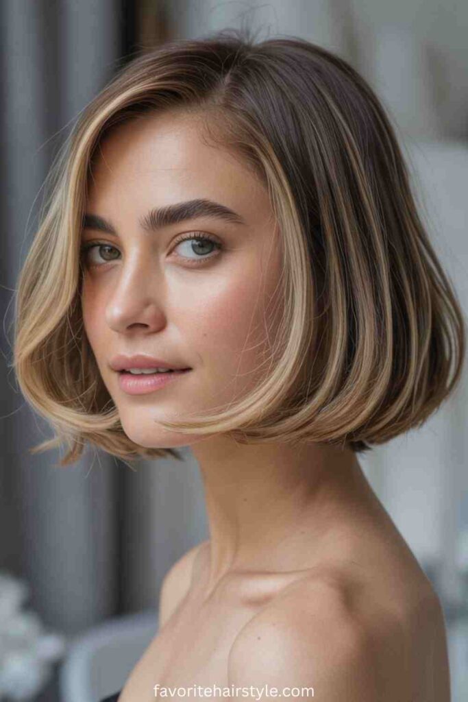 Classic Bob with Dirty Blonde Highlights