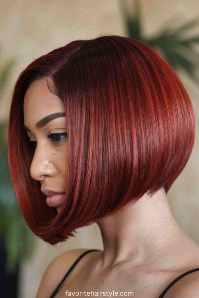 Classic Bob with Red Weave