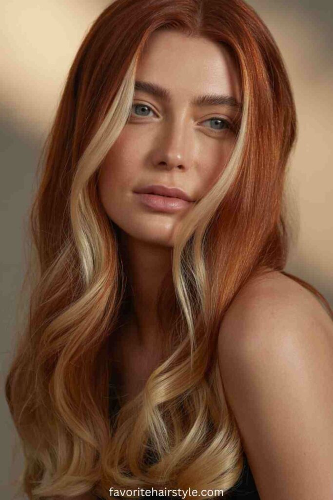 Copper Red with Golden Blonde Highlights