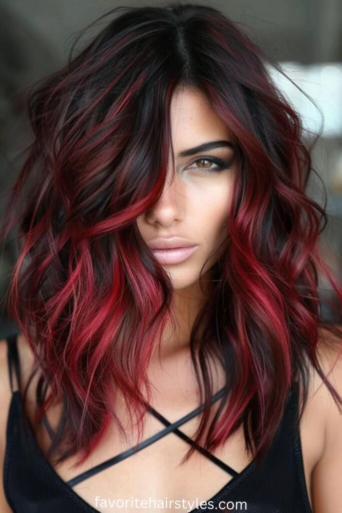 Crimson Highlights for Bold Contrast
