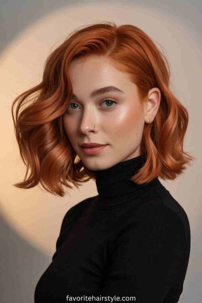 Crimson Ombre on Mid-Length Hair