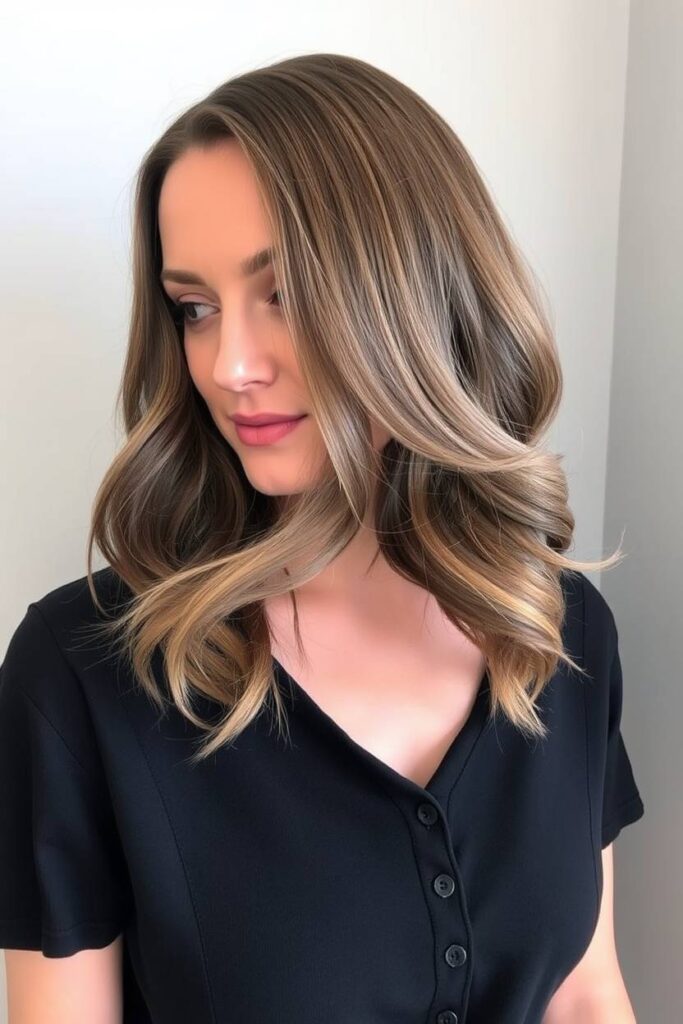 Curled Ends Ash Brown Bob