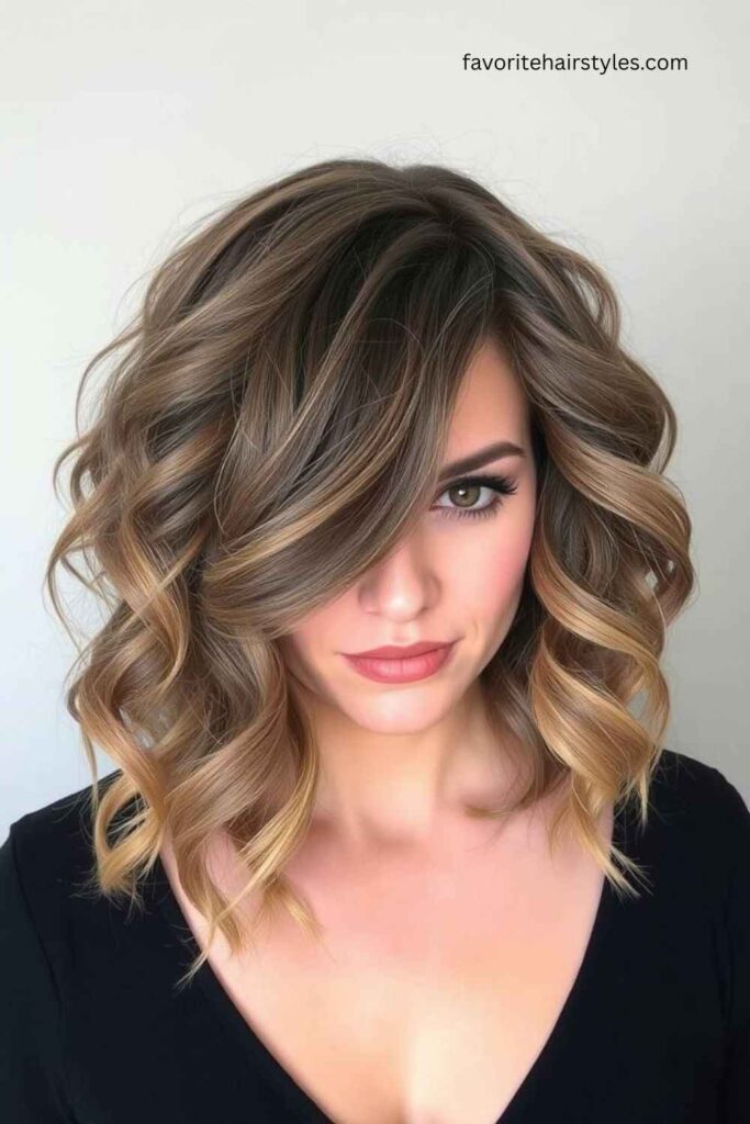 Curly Ash Brown Bob