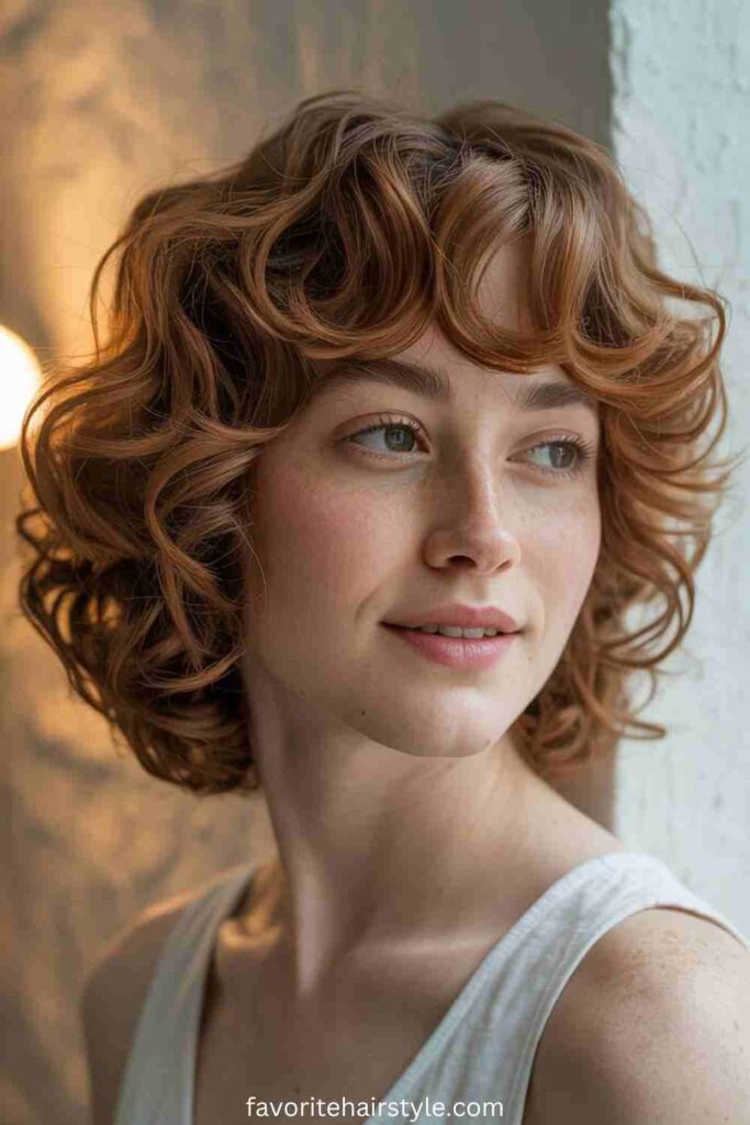 Curly Bangs with Layers