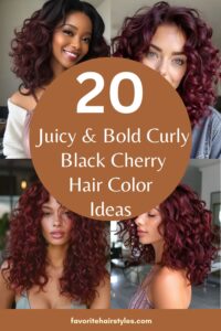 Juicy & Bold Curly Black Cherry Hair Color Ideas - Favorite Hair Styles