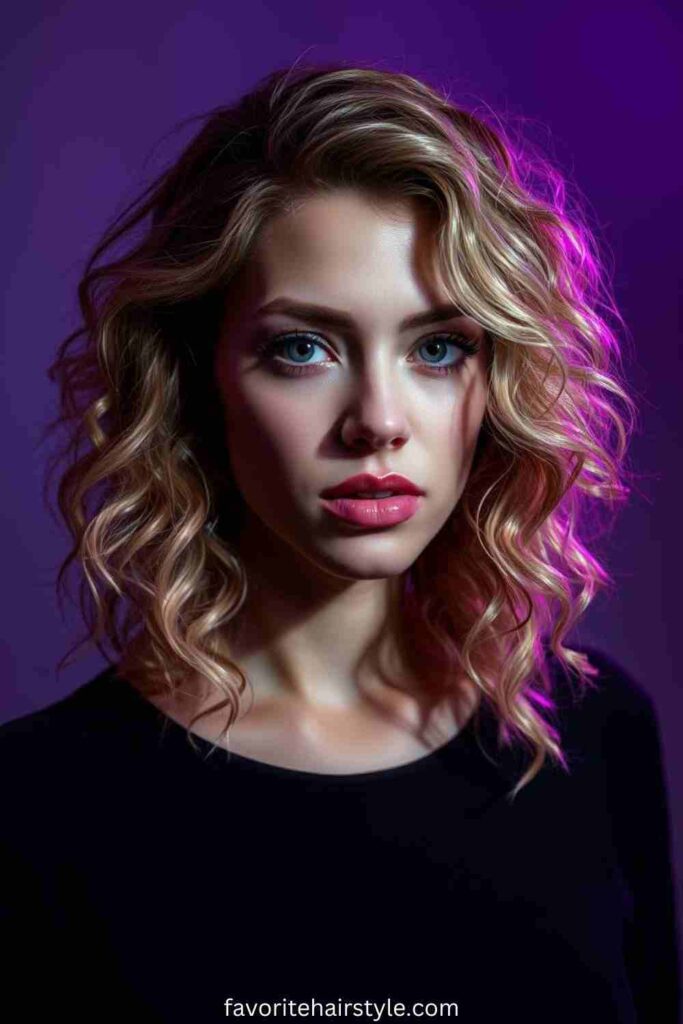 Curly Bob in Dirty Blonde