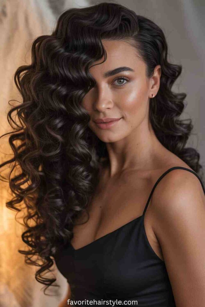 Curly Bob with Highlights