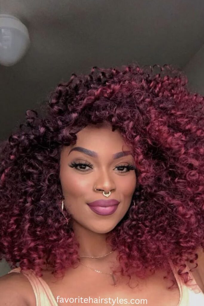 Curly Crop with Black Cherry Tint