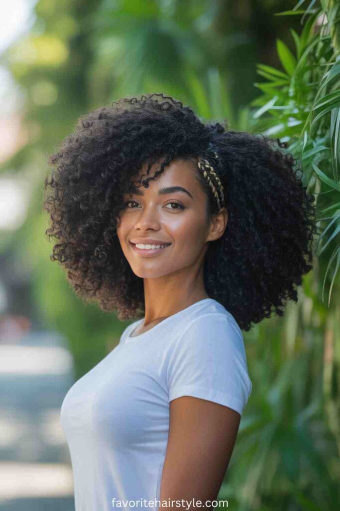 Curly High Puff