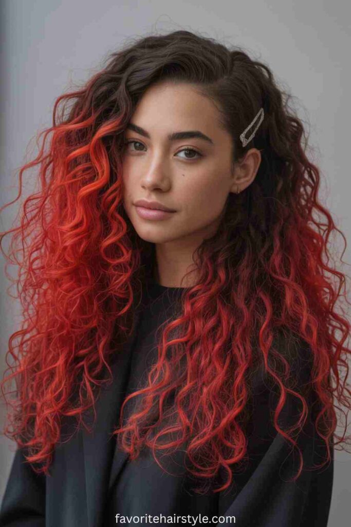 Curly Red Ombre Weave