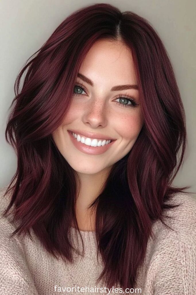 Dark Brown Cherry Pixie Cut