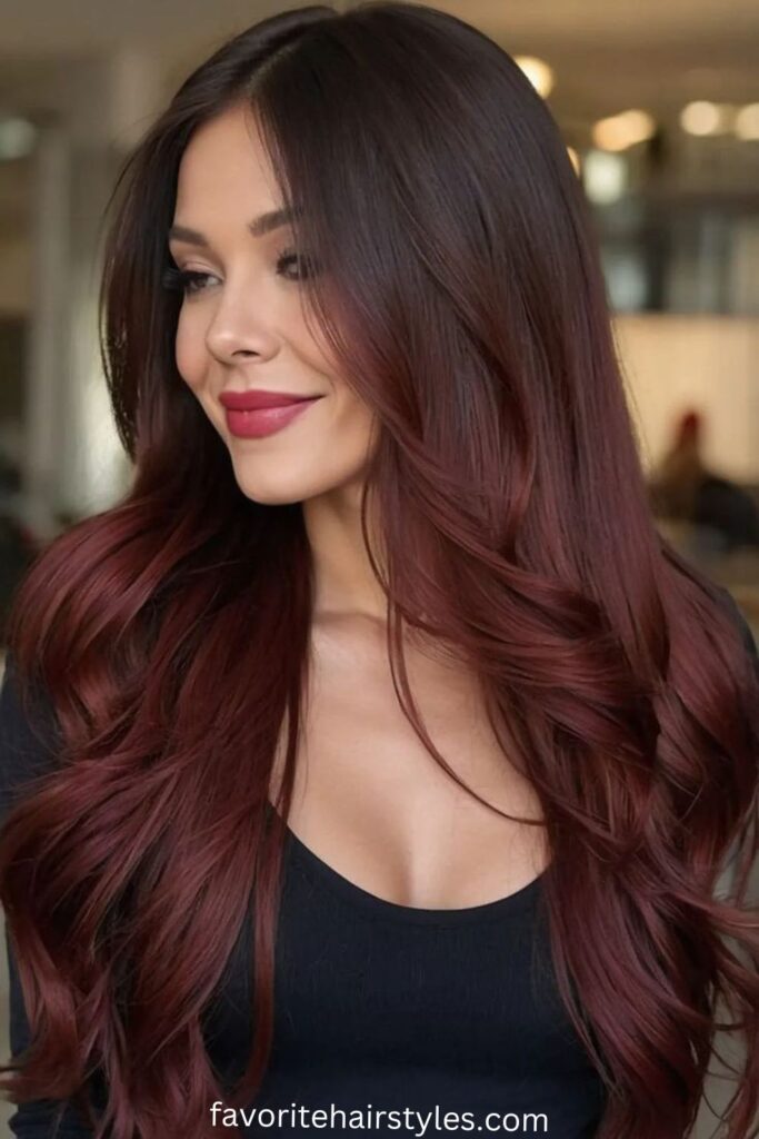 Dark Brown Cherry with Face-Framing Pieces