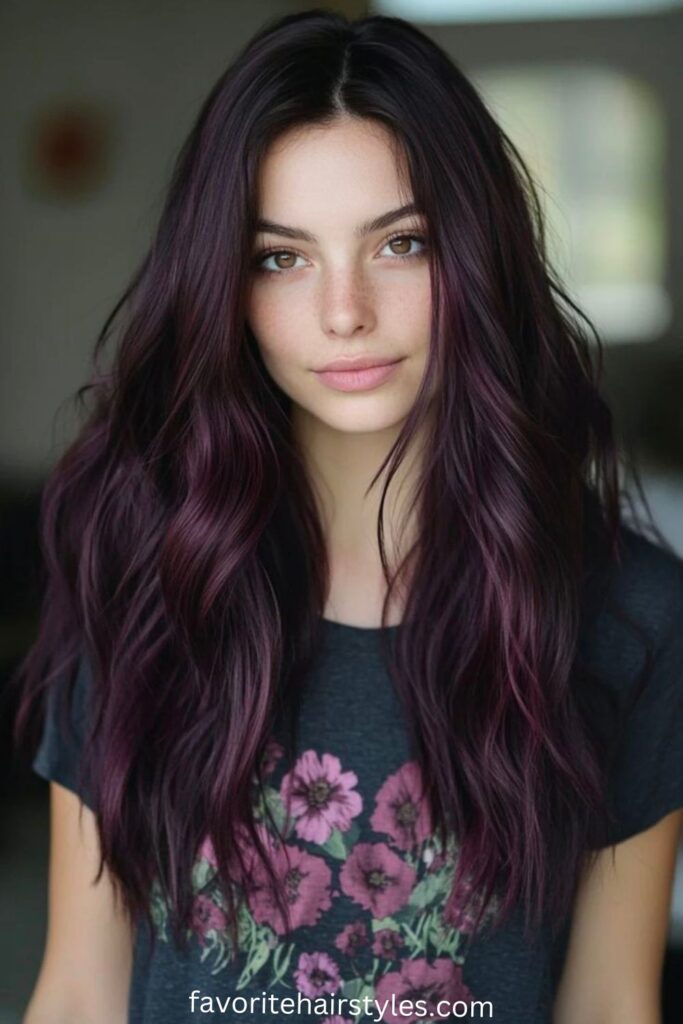 Dark Cherry on a Lob Cut