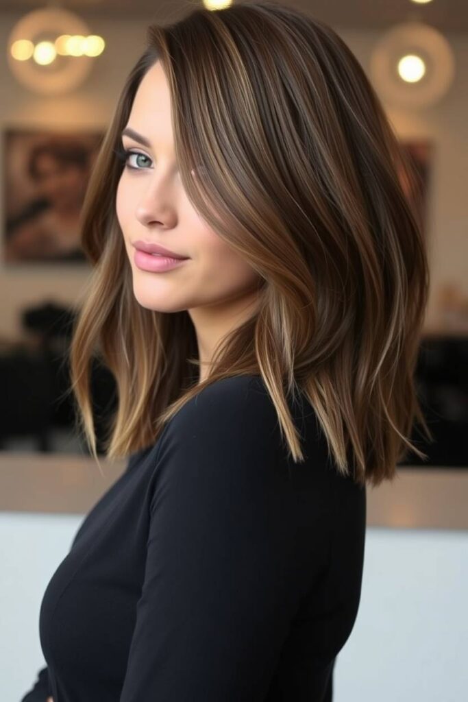 Face-Framing Ash Brown Streaks