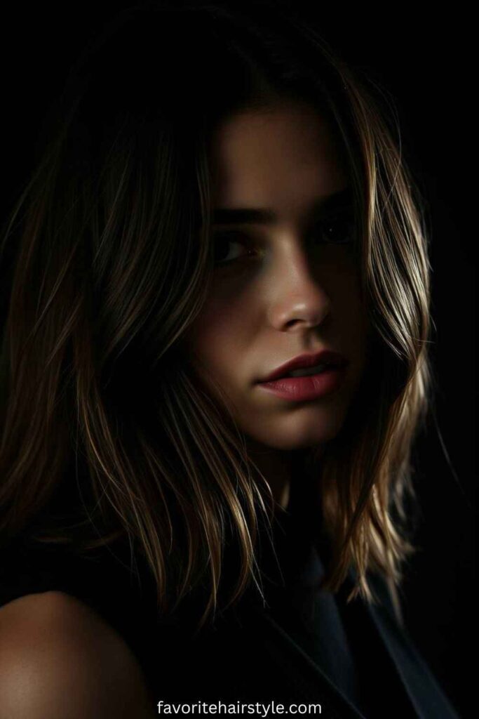 Face-Framing Highlights on Medium Brown Hair