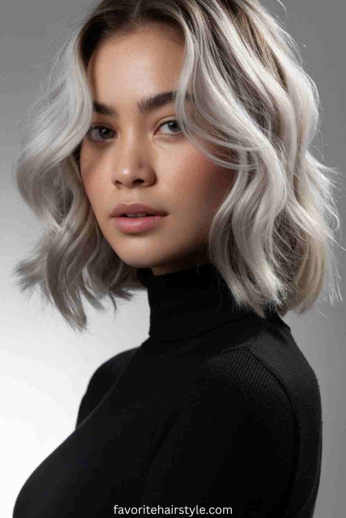 Face-Framing Platinum Highlights