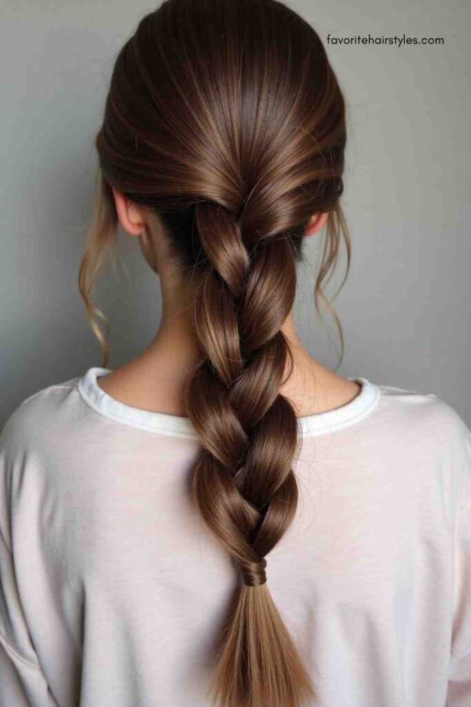 Fishtail Braid with Cool Ash Brown Extensions
