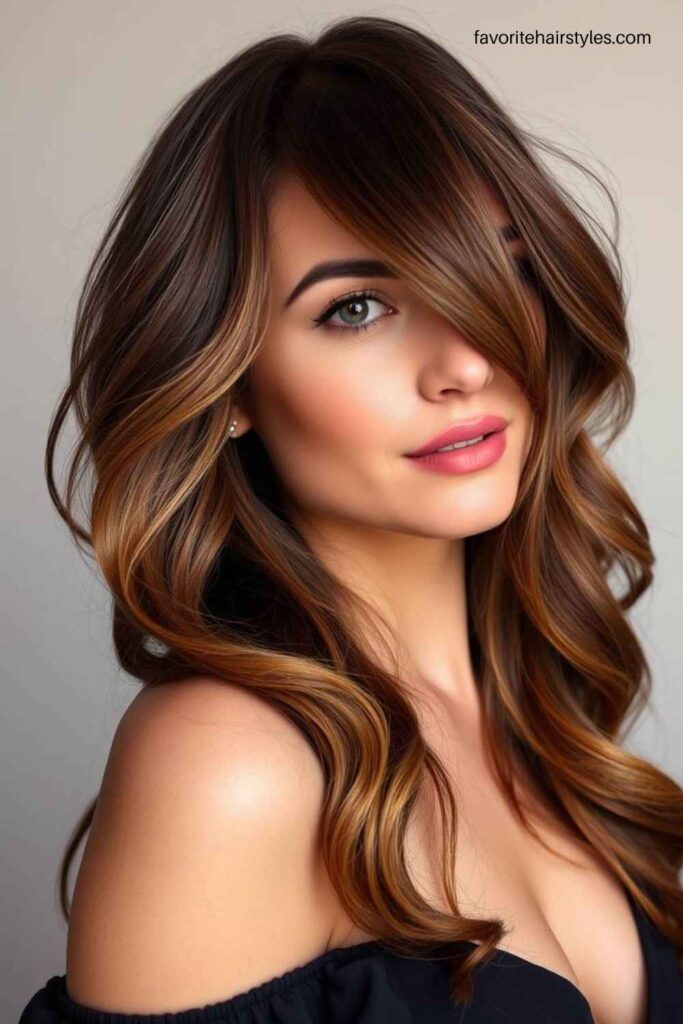 Glossy Finish for Caramel Balayage