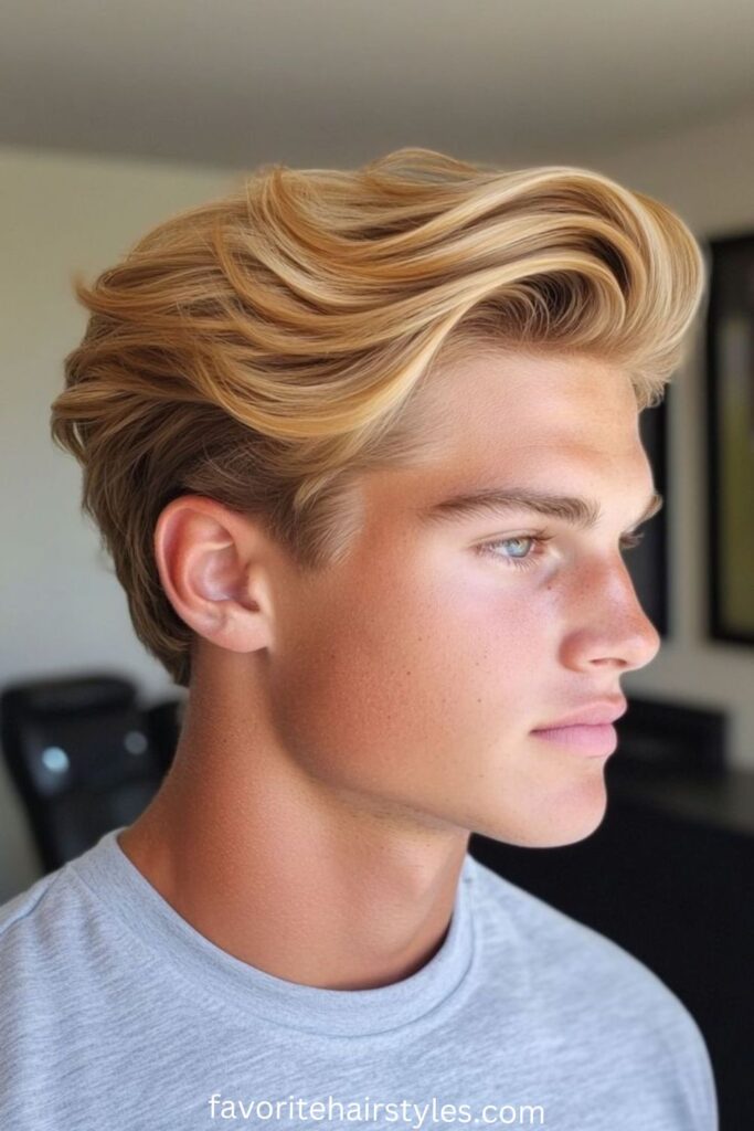 Golden Brown Highlights on Short Hair