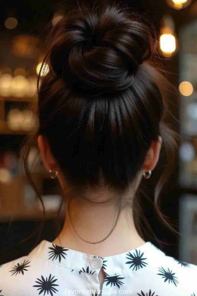 Half-Up Bun for Curly Hair