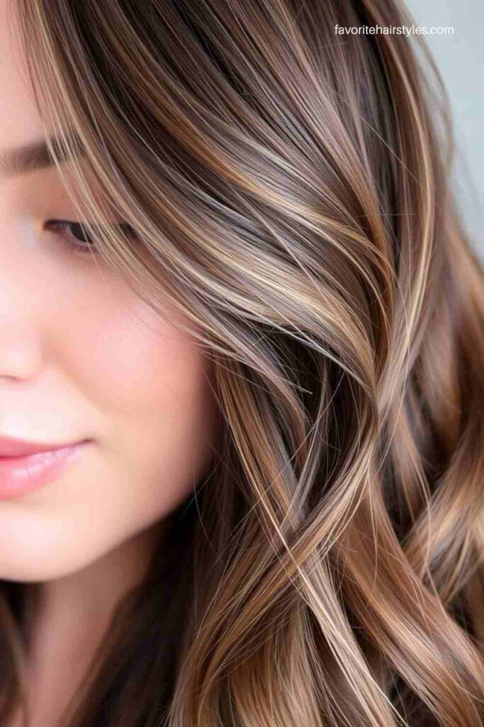 High-Contrast Ash Brown Balayage