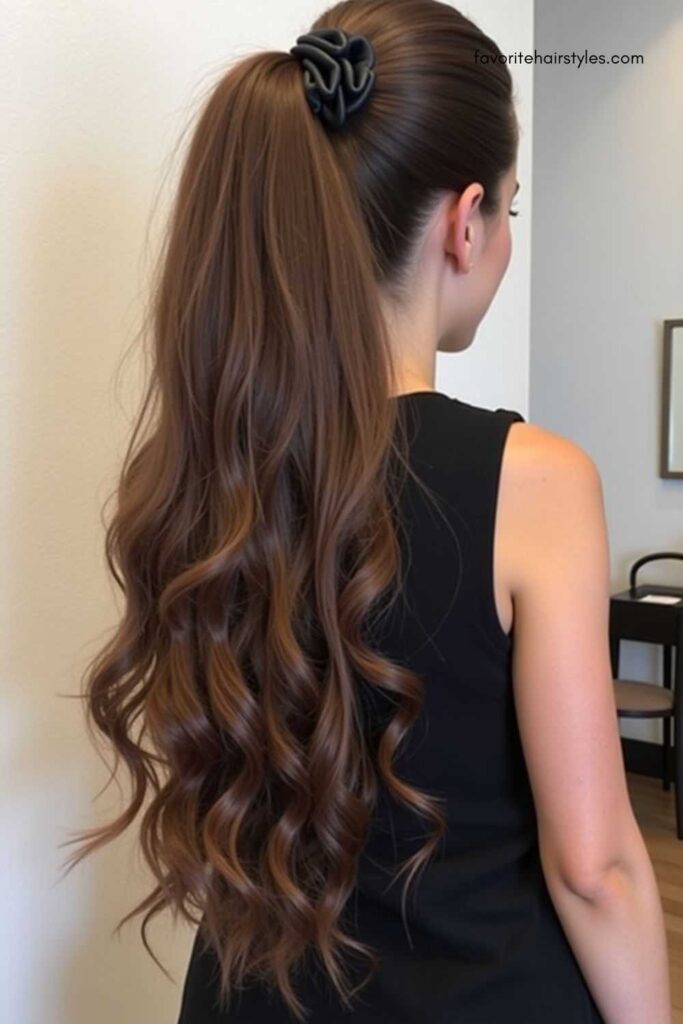High Ponytail with Brunette Drama