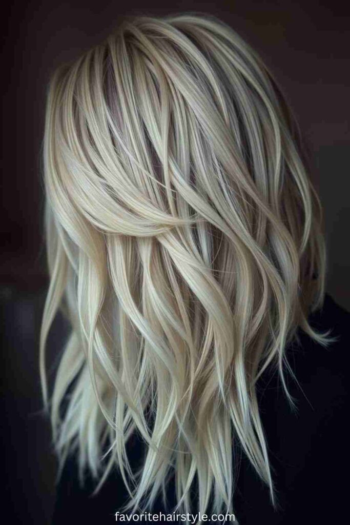 Icy Baby Blonde Highlights with Shadow Root