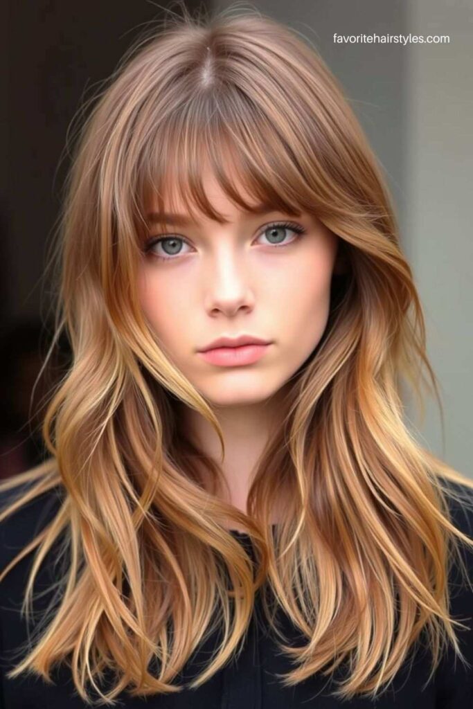 Layered Hair with Baby Bangs