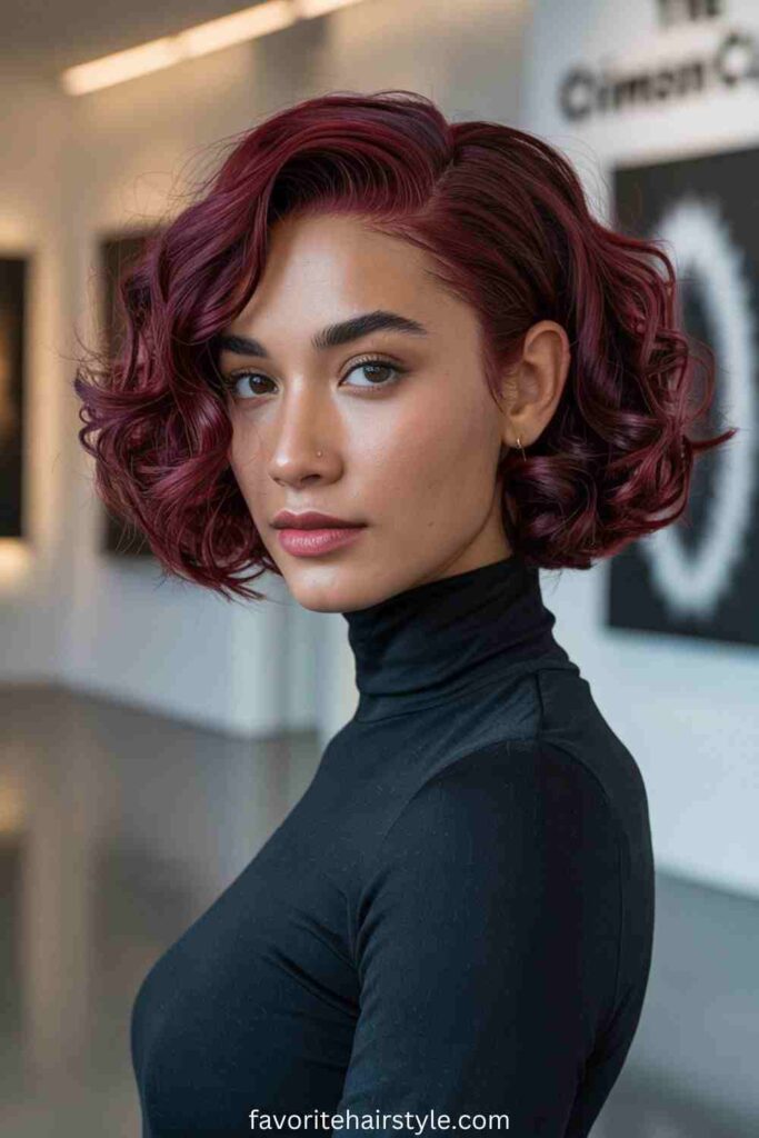 Layered Red Curly Weave