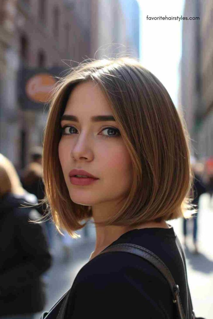 Light Brown Hair with a Blunt Cut