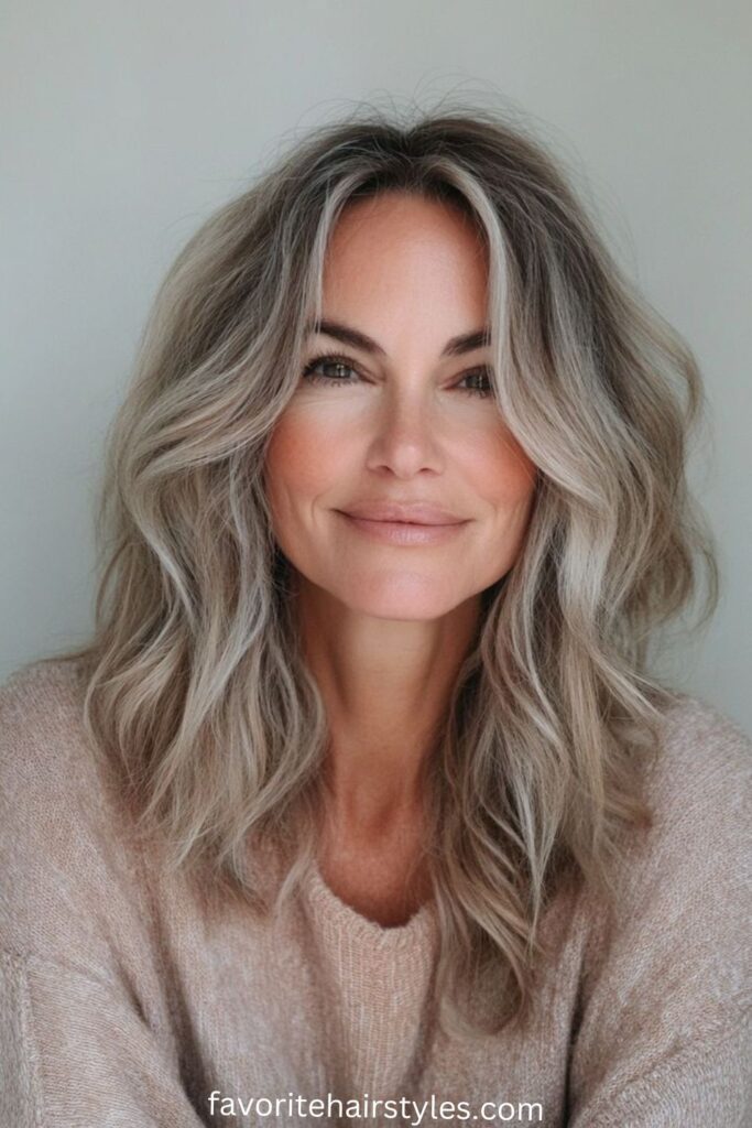 Long Gray Blonde Waves