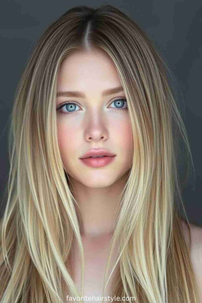 Long Hair with Face-Framing Layers and Ashy Blonde Tones
