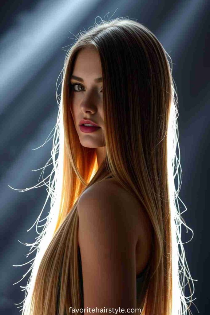 Long, Straight Hair with Subtle Dirty Blonde Balayage